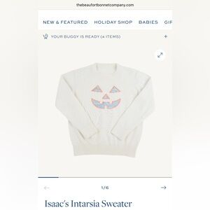 The Beaufort Bonnet Company Isaac Intarsia Sweater Pumpkin Face